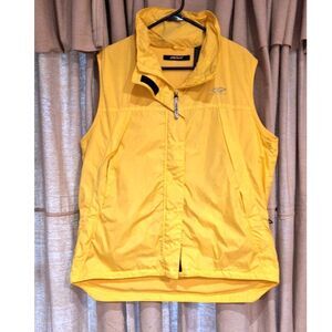 DKNY Active Bright Yellow Zippered Vest Womens Size XL